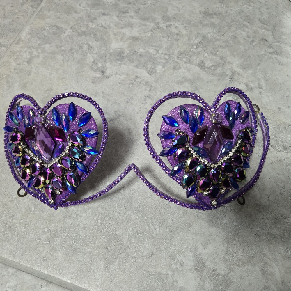 Purple Heart Embellished Women's Bra